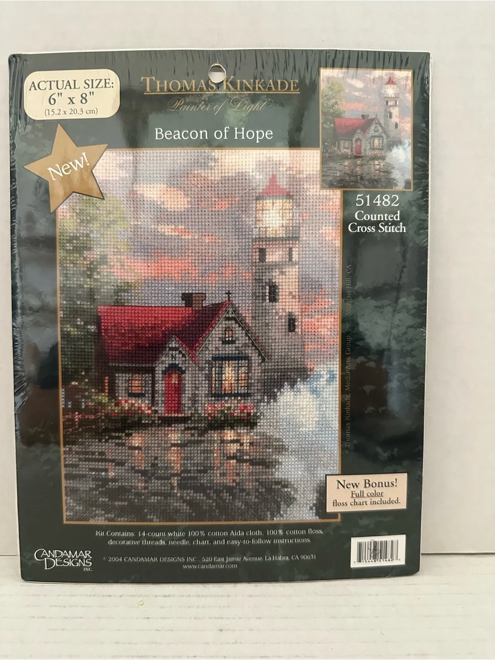 Lot of 3 Counted Cross Stitch; Kinkade, NMI and Bucilla #9